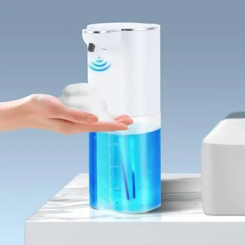 Produktbild: Seifenspender Automatisch, Wandbefestigung Elektrischer Seifenspender 400ml, USB Wiederaufladbar Schaumseifenspender mit Sensor, mit 4 einstellbare Stufen, IPX5 Wasserdicht für Bad, Küche, Büro