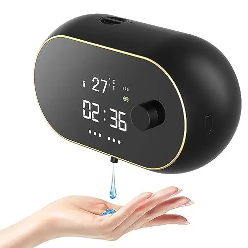 Produktbild: Seifenspender Automatisch Wandbefestigung Mit Sensor No Touch Seifenspender Soap Dispenser Automatic Elektrische Kunststoff Seifenspender FüR Bad,KüChe,BüRo Schwarz