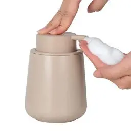 Produktbild: Seifenspender Umlaca Spülmittelspender,Nachfüllbarer Soap Dispenser Keramik 350ml,Großer Pumpenkopf für leichtes Pressen,Geeignet für Handseife,Shampoo,Duschgel,Küche,Bad Schaumseifenspender