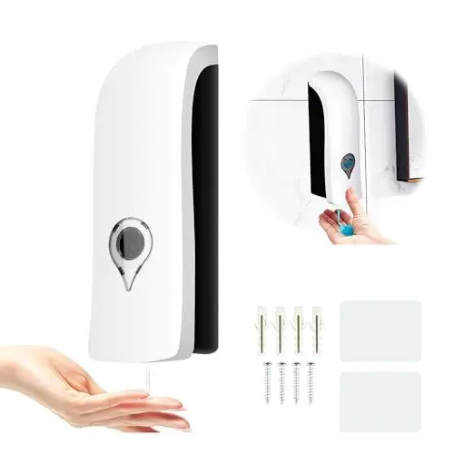 Produktbild: Seifenspender Wandbefestigung, Spender mit Wandhalterung, für Duschgel, Shampoo, Flüssigseife, Handreiniger, Lotionspender für Küche, WC, Badezimmer, Waschbecken, 1 Stück