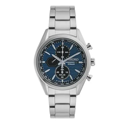 Produktbild: Seiko Herren-Uhr Quarz Edelstahl mit Edelstahlband SSC801P1, Blau