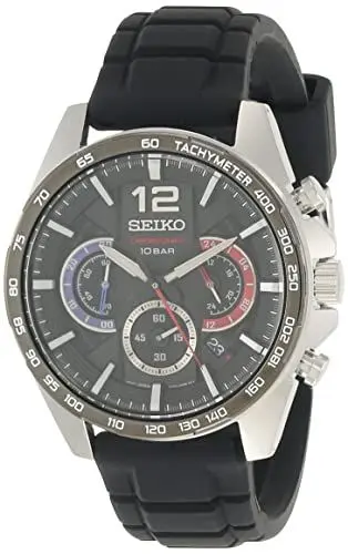 Produktbild: Seiko Herren-Uhr Quarz Edelstahl mit Silikonband SSB347P1