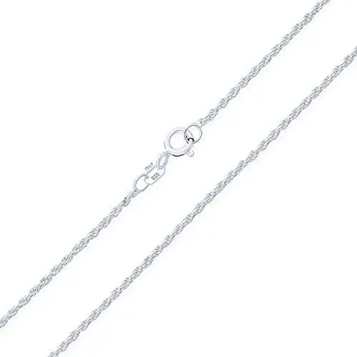 Produktbild: Bling Jewelry Seil Gliederkette 2 Mm 30 Gauge Für Frauen Halskette .925 Sterling Silber Hergestellt In Italy 18 Zoll