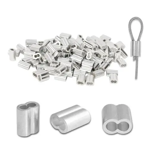 Produktbild: Seilklemmen 2mm/3mm/4mm, 150 Stück Aluminiumhülsen Quetschhülsen Aluminium Pressklemmen Seilverbinder Doppelhülsen Würgeklemmen Klemmhülsen für Seilverbinder Stahlseil Drahtseil Kabel