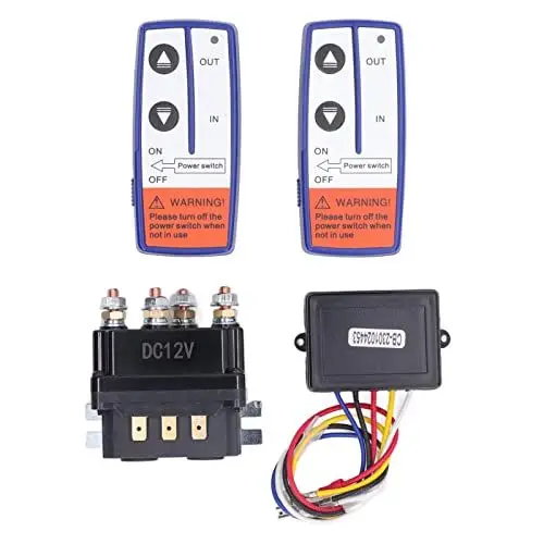 Produktbild: Seilwinde Relais 12V 250A, Elektrische Seilwinde Funkfernbedienung und Windenrelais Set Drahtloses Fernbedienungs Winden Kit Kabelloses Seilwinden Relais Fernbedienungs Ersatz
