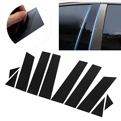 Produktbild: Seitensäulen-Säulenverkleidung, 10 Stück Säulenpfosten-Zierleisten für Seitenfenster, Glänzend Schwarz, 4D-Stil, Ersatz für CX-5 2017-2022