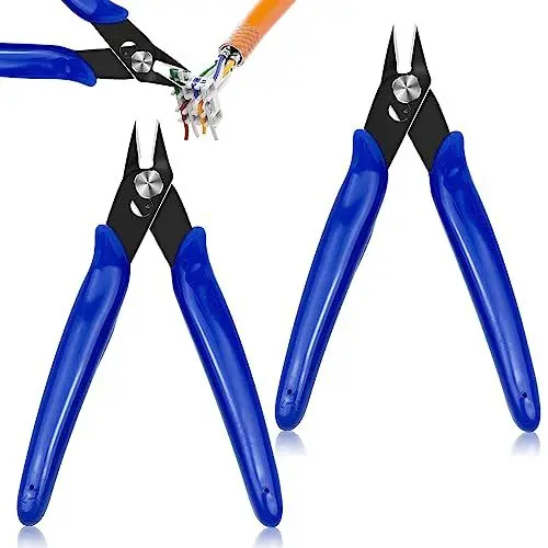 Produktbild: Seitenschneider Klein, 2 Stücke Mini Präzisions Zange Drahtzange Multifunktions-Schneidezange für harte, weiche und extrem feine Drähte oder andere Dinge -Blau