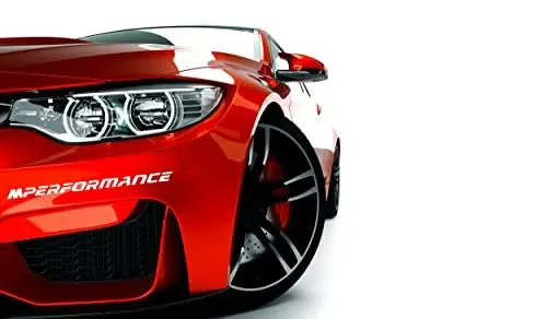 Produktbild: Seitenschweller Aufkleber 2 Stück - Performance Tuning Autoaufkleber, 20cm - Steigern Sie Ihren Fahrzeuglook & Schutz - Einfache Anbringung Weiß