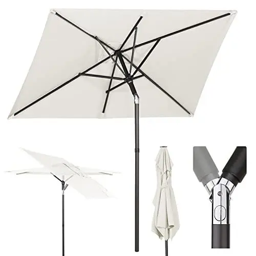 Produktbild: Sekey 180 × 130 cm Sonnenschirm Balkon Sonnenschirm Rechteckig für Balkon, Terrasse & Garten,Windfest Kippbar UPF 50+