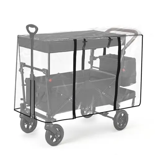 Produktbild: Sekey Bollerwagen Regenschutz für Bollerwagen Faltbar mit Dach, Bollerwagen Zubehör Regenabdeckung aus Hochwertigem Eva-Material, 110 * 60 * 75 cm<strong>Bollerwagen Nicht enthalten:</strong> 