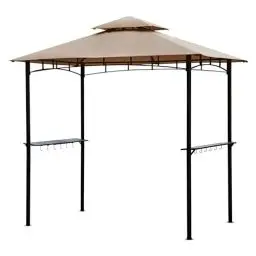 Produktbild: Sekey Grill Pavillon 2.45 x 1.50m, Wasserdicht Gartenlauben Gartenzelt Partyzelt für Garten/Partys/Picknick/BBQ´s, UV-Schutz 50+, Taupe