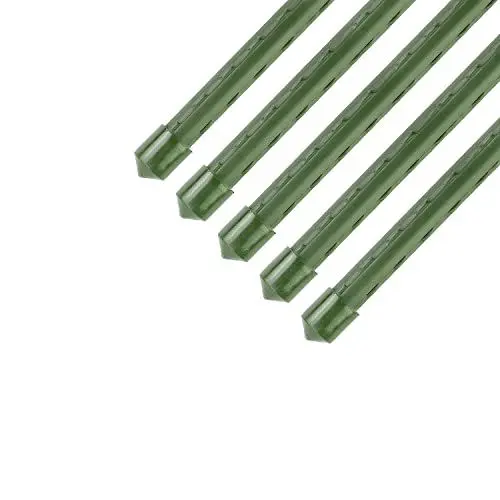 Produktbild: Sekey Pflanzenstab Rankhilfe Tomaten Gurken Kletterpflanzen Kunststoff beschichtetes Stahlrohr Rostfrei Pflanzenstäbe, Länge 75cm Ø8mm, 5er-Packung