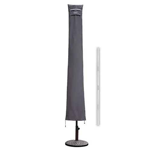 Produktbild: Sekey Sonnenschirm Schutzhülle mit Stab, Abdeckhauben für Ø 350cm / 200x300cm Gartenschirm mit Belüftungsöffnungen, Abdeckung für Marktschirm / Balkonschirm, wasserdicht