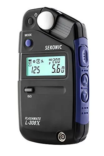 Produktbild: Sekonic FLASHMATE L-308X Belichtungsmessgerät für Fotografen und Filme, Schwarz/Blau