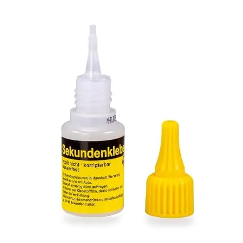 Produktbild: Sekundenkleber Gel mit Spezial Nadelverschluß + Softbottle - Schuhkleber extra stark wasserfest, hitzebeständig, schnell trocknend - für Holz, Kunststoff, Metall, Stein, Leder (1 Flasche)