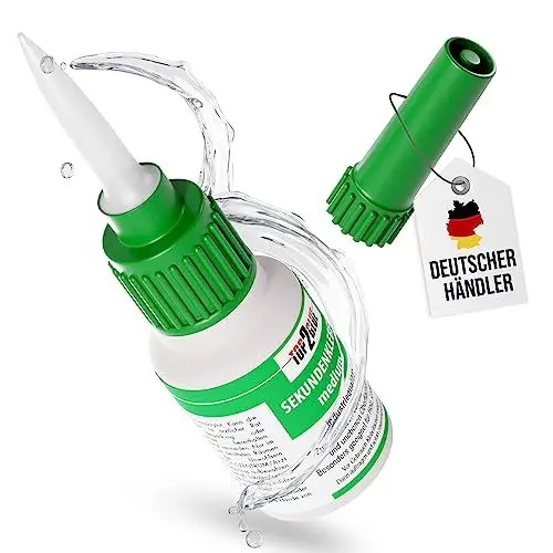 Produktbild: Sekundenkleber extra stark mittelviskos 20g - Cyanacrylat Kleber wasserfest, Pflanzenkleber für Aquascaping - klebt Kunststoff, Glas, Holz, Stein, Metall - Spezial Verschluss Top2Glue (1 Flasche)