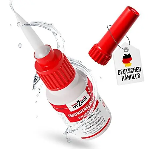 Produktbild: Sekundenkleber extrem stark 20g - hochfester Cyanacrylat Kleber - wasserfest, dünnflüssig, hitzebeständig, Industriequalität - Spezial Verschluss Top2Glue