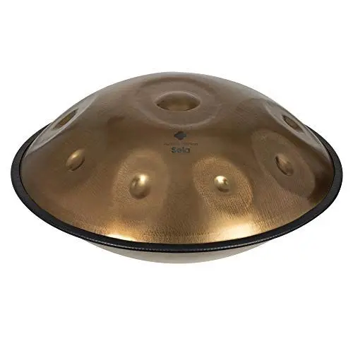 Produktbild: SELA Harmony Handpan D Sabye I Handmade Premium Qualität - geeignet für Anfänger & Profis I Edelstahl-Percussion-Instrument - inkl. gepolsterter Tasche & Gurt I Pantam SE 213 Stainless Steel Gold