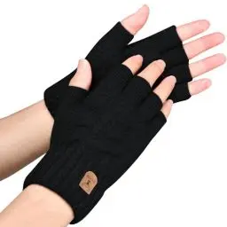 Produktbild: SELBATON Thermisch Fingerlose Handschuhe Strick Warme Winterhandschuhe Kaschmir Handschuhe Ohne Finger Laufen Camping Klettern Skifahren Radfahren Arbeit für Herren und Damen