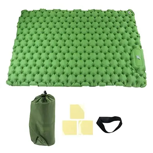 Produktbild: Selbstaufblasende Isomatte, Camping-Isomatte, ergonomische Unterstützung, Nylon-Campingmatratze für Wandern, Camping, Outdoor, Olivgrün