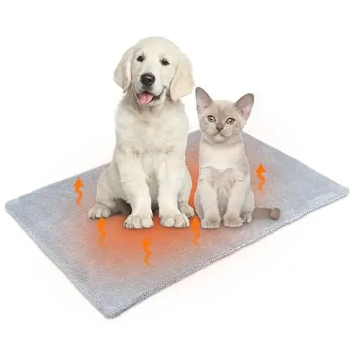 Produktbild: Kkluno Selbstheizende Decke für Katzen & Hunde, Winter Haustiere Wärmematte, Heizdecke für Hunde Wärmedecke Geräuschlos Katzenkissen Waschbar Katzenbett Flauschig und Weich-60 * 45cm