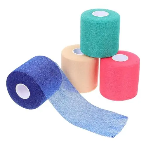 Produktbild: Selbstklebender Verband, Verbandsmaterial Tape, Elastischen Erste Hilfe Band für Sportliche Ellbogen Handgelenke Hände (Gemischte) Binder Mullbinden 4 Rollen
