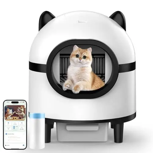Produktbild: EUARY Selbstreinigende Katzentoilette, Automatisches Katzenklo, Elektrisches Katzentoilette für Katzen mit 1-10.98kg, Weiß, Groß, Für Katzenbesitzer, Technikaffine, Busy People