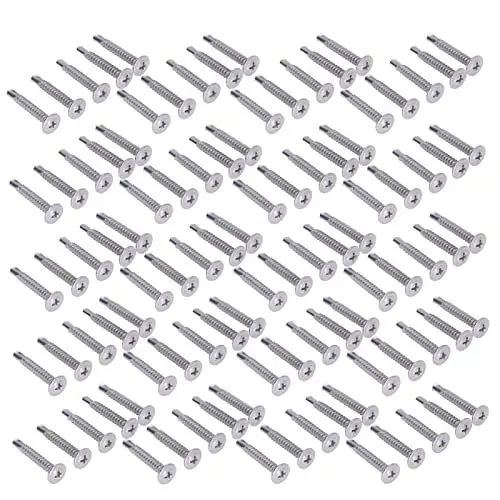 Produktbild: Selbstschneidende Schrauben, Rundkopfschraube, Rutschfester Schlitz, Multifunktional, Einfach zu Befestigen, Edelstahl 410 mit Durchsichtigem Gewinde (4,8 * 32mm 100)