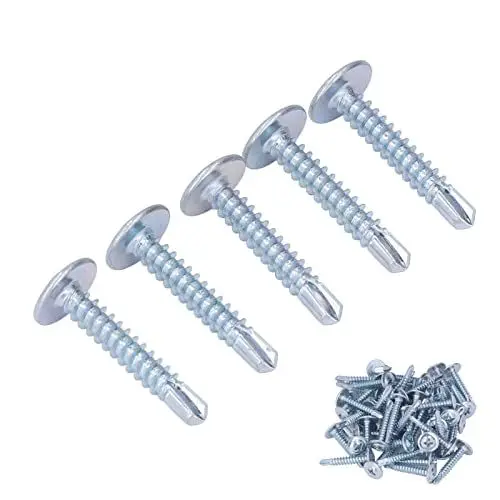 Produktbild: Selbstschneidende Schrauben für Metall, Selbstbohrende Schrauben, 50 Stück, Blech, Runder Kopf, 4,2 X 25 Mm, Bohrschrauben aus Verzinktem Stahl, Metallschrauben für Holz, Metall,