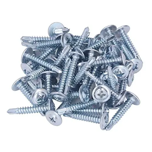 Produktbild: Selbstschneidende Schrauben für Metall, Selbstbohrende Schrauben, 50 Stück, Selbstbohrende Blechschrauben mit Rundem Kopf für Metall, 4,2 X 25 Mm, Bohrschrauben aus Verzinktem