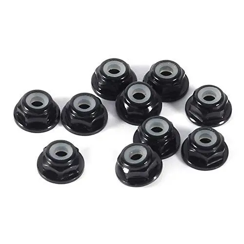Produktbild: Selbstsichernde Sechskantmuttern 10 Stück Muttern Muttereinsätze M2 Mutter CNC Aluminium Flansch Nylon Sicherungsmutter Selbstsichernde Metallmuttern Schwarz