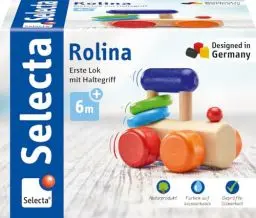 Produktbild: Selecta Lok-Greifling, 8,5 cm, Holz, 6 Monate - 3 Jahre, Lokomotive mit Klapperringen