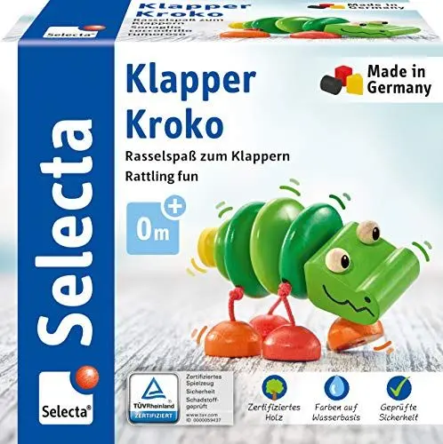 Produktbild: Selecta 61044 Klapper-Kroko, Greifspielzeug, 3 Monate to 3 Jahre,10 cm
