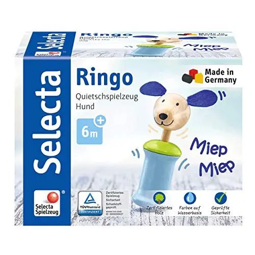 Produktbild: Selecta 61056 Ringo Hundespielzeug mit Quietscher, 12 cm, mehrfarbig