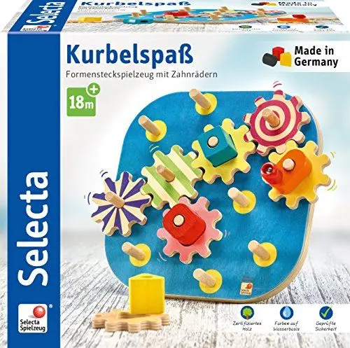 Produktbild: Selecta 62011 Kurbelspaß, Motorikspielzeug, 1 Jahr to 3 Jahre, aus Holz, 20, 5 cm