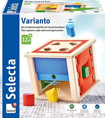 Produktbild: Selecta 62019 Varianto, Sortier-und Steckspiel aus Holz, 10 Monate to 3 Jahre, 15 cm, bunt