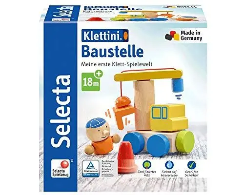Produktbild: Selecta 62075 Klettini, Baustelle, Klett-Stapelspielzeug, 8 Teile, bunt