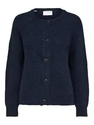 Produktbild: SELECTED FEMME Damen Slflulu Ls strik kort cardigan B dyr Strickjacke, Dark Sapphire, S EU