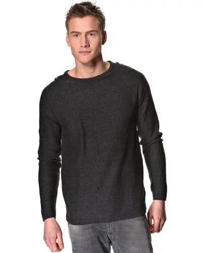 Produktbild: SELECTED HOMME Herren Pullover Regular Fit 16035029 Vince crew neck, Gr. 50 (M), Grau (GREY)