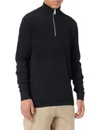 Produktbild: SELECTED HOMME Herren Slhmaine Knit Half Zip W Noos Pullover, Schwarz, L EU