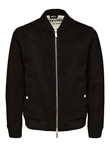 Produktbild: SELECTED HOMME Men's SLHARCHIVE Bomber Suede JKT W NOOS Wildlederjacke, Black, S