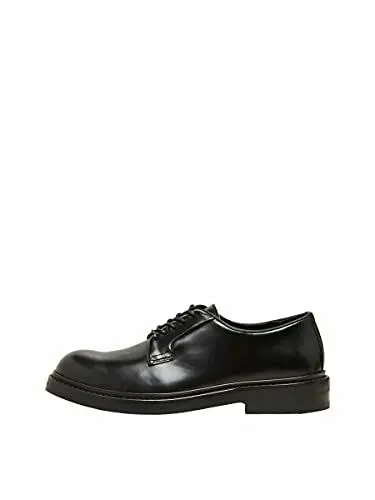 Produktbild: SELETED HOMME Herren SLHCARTER Leather Shoe NOOS Blücher Schuhe, Black, 46 EU