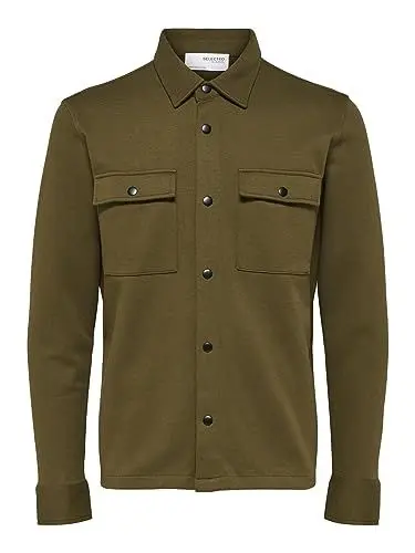 Produktbild: SELETED HOMME Herren SLHJACKIE Sweat Jacket NOOS Kurzjacke, Dark Olive, M