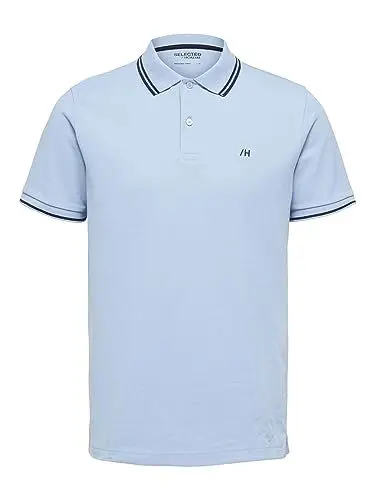 Produktbild: SELETED HOMME Men's SLHDANTE Sport SS Polo W NOOS T-Shirt, Skyway/Detail:Melange, XL