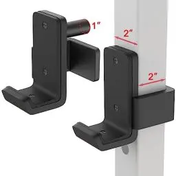 Produktbild: SELEWARE J-Haken für Power Rack, robuste Langhantel-J-Cups für 5,1 x 5,1 cm Tube, Kniebeugenständer mit 2,5 cm Loch, 680 kg Kapazität, 2 Stück