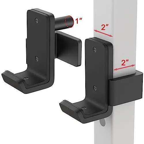 Produktbild: SELEWARE J-Haken für Power Rack, robuste Langhantel-J-Cups für 5,1 x 5,1 cm Tube, Kniebeugenständer mit 2,5 cm Loch, 680 kg Kapazität, 2 Stück