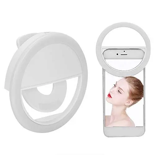 Produktbild: Selfie Light Ring LED Kreis Clip-on Selfie Fülllicht, USB wiederaufladbare Handy Fülllicht Dimmbare LED Kreislampe für Live-Streaming-Licht, Smartphones, Pads, Make-up-Spiegel
