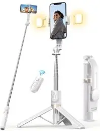 Produktbild: Selfie Stick mit Bluetooth Fernbedienung, Erweiterbarer Extra Lang Reisen Stativ für Smartphone, 360° Drehbare Handystativhalter Kompatibel mit Smartphones, Action-Kamera