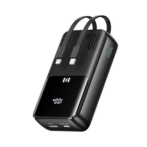Produktbild: Selore&S-Global Power Bank, 20000mAh 30W Powerbank USB C Schnell, Klein Externe Handyakkus mit Kabel, 4 Ausgängen, LED Display Akkupack für iPhone 17 16 15 14 13 MacBook Air iPad Pro Samsung Galaxy