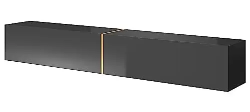 Produktbild: Selsey TV Schrank Board Sideboard Fernsehtisch Fernsehschrank 200 cm Hängend Schwarz Gold Bisira